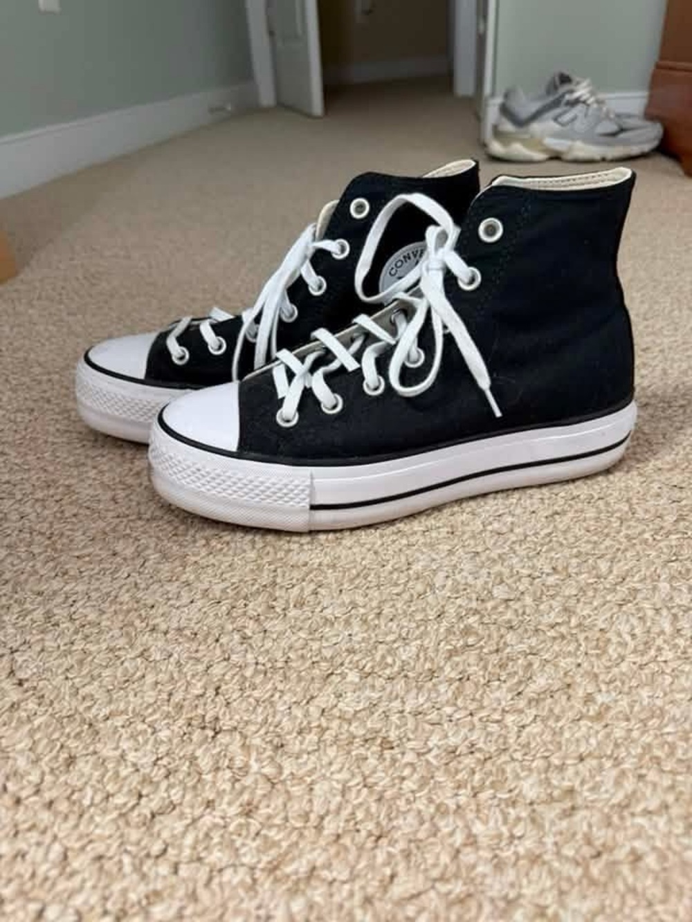Converse Black and White High-Top Canvas Sneakers